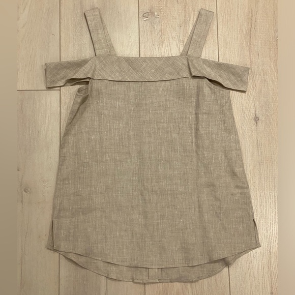 Mango Linen Button Down Blouse with Off Shoulder Straps - Picture 2 of 5